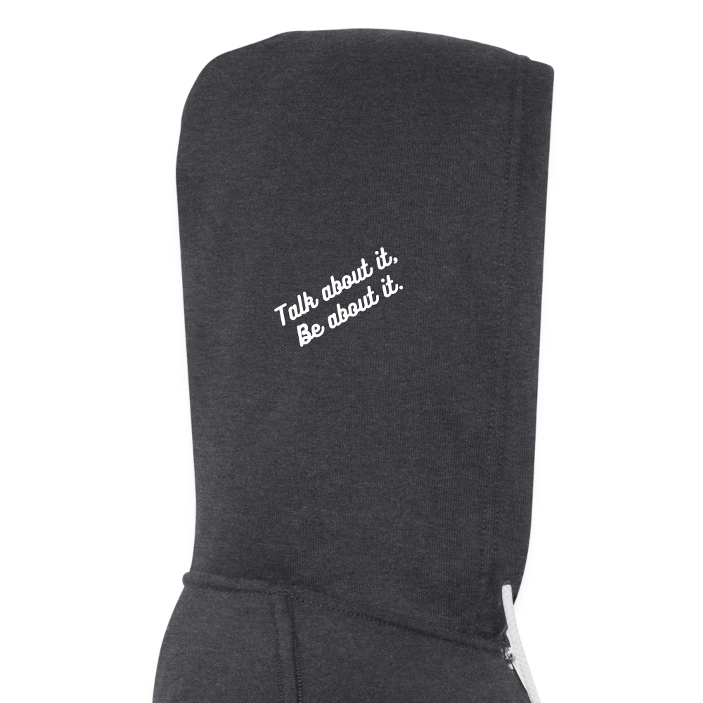 VYN “Early Riser (talk about it, be about it…)”  Full zip Unisex Hoodie - charcoal grey