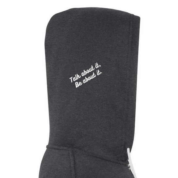VYN “Early Riser (talk about it, be about it…)”  Full zip Unisex Hoodie - charcoal grey