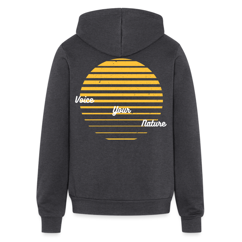 VYN “Early Riser (talk about it, be about it…)”  Full zip Unisex Hoodie - charcoal grey