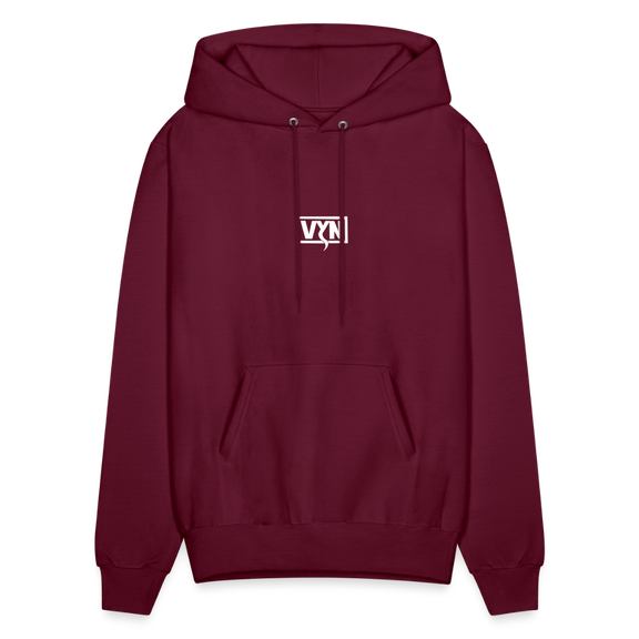 VYN Men's Hoodie white logo - burgundy