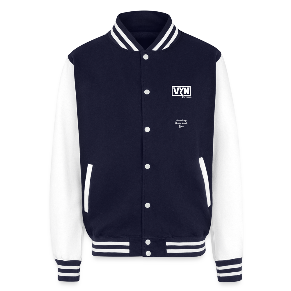 VYN Heavyweight Letterman Jacket - navy/white