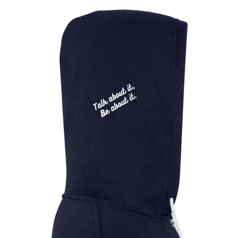 VYN “Early Riser (talk about it, be about it…)”  Full zip Unisex Hoodie - navy