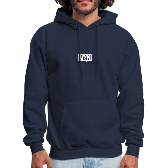VYN Men's Hoodie white logo - navy
