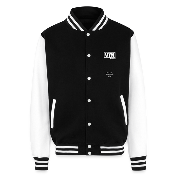 VYN Heavyweight Letterman Jacket - black/white
