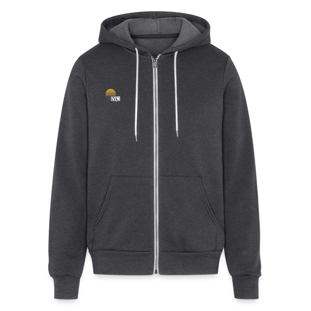 VYN “Early Riser (talk about it, be about it…)”  Full zip Unisex Hoodie - charcoal grey