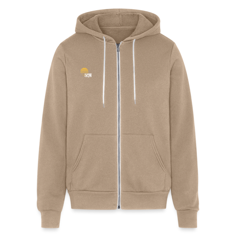 VYN “Early Riser (talk about it, be about it…)”  Full zip Unisex Hoodie - tan