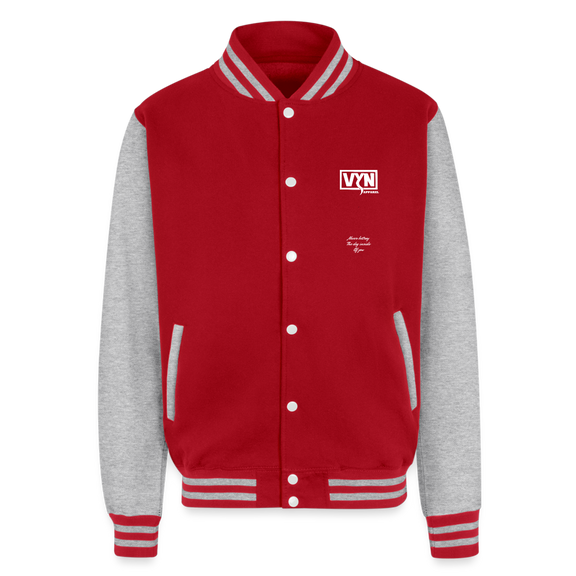 VYN Heavyweight Letterman Jacket - red/heather grey