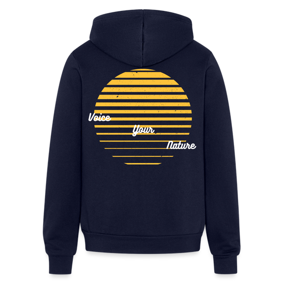 VYN “Early Riser (talk about it, be about it…)”  Full zip Unisex Hoodie - navy