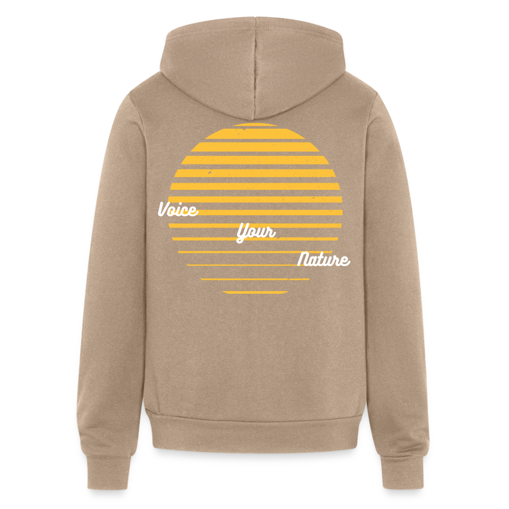 VYN “Early Riser (talk about it, be about it…)”  Full zip Unisex Hoodie - tan