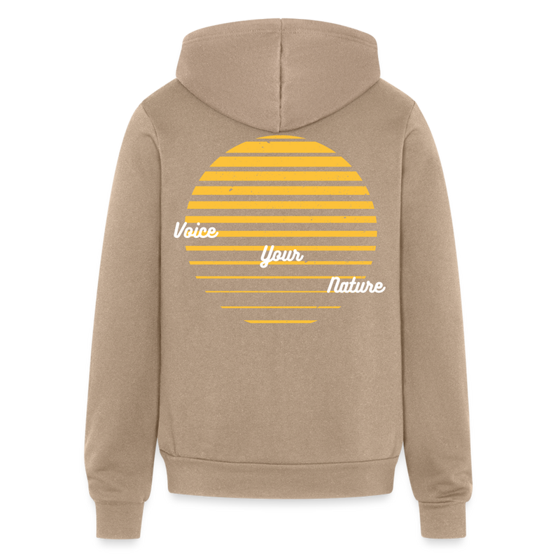 VYN “Early Riser (talk about it, be about it…)”  Full zip Unisex Hoodie - tan