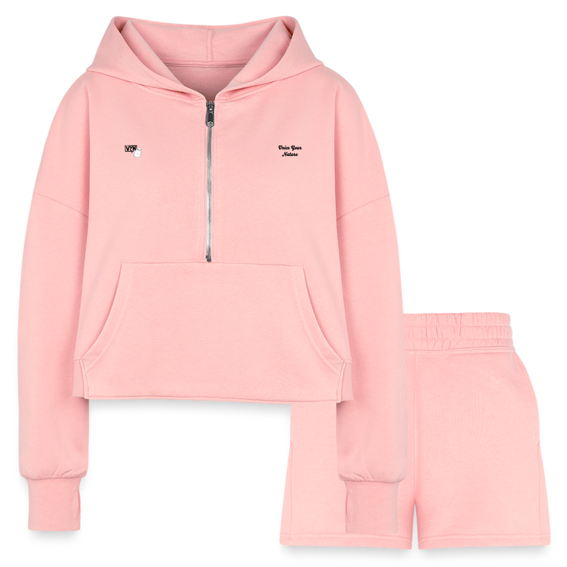 VYN Women’s  “Hop In” Activewear Top/Bottoms set - light pink
