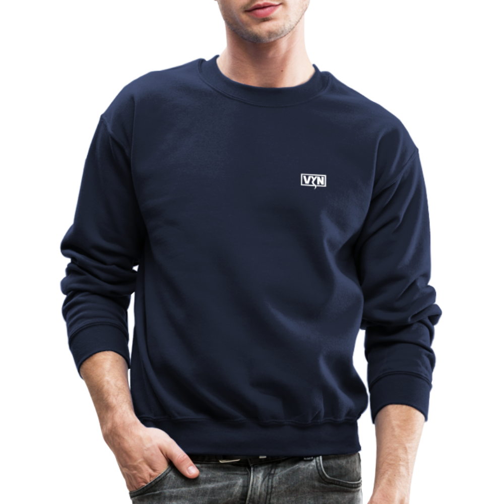 VYN Crewneck Sweatshirt (white logo) - navy