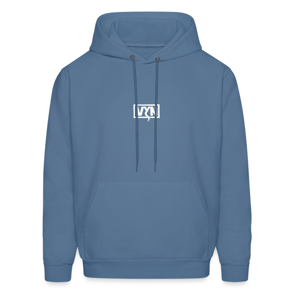 VYN Men's Hoodie white logo - denim blue