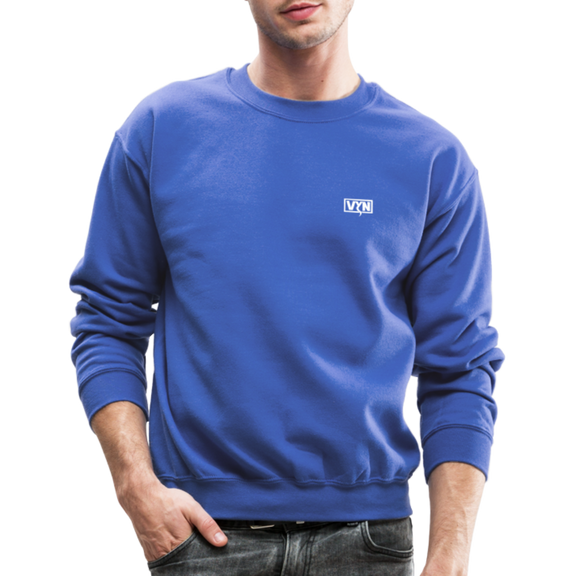 VYN Crewneck Sweatshirt (white logo) - royal blue