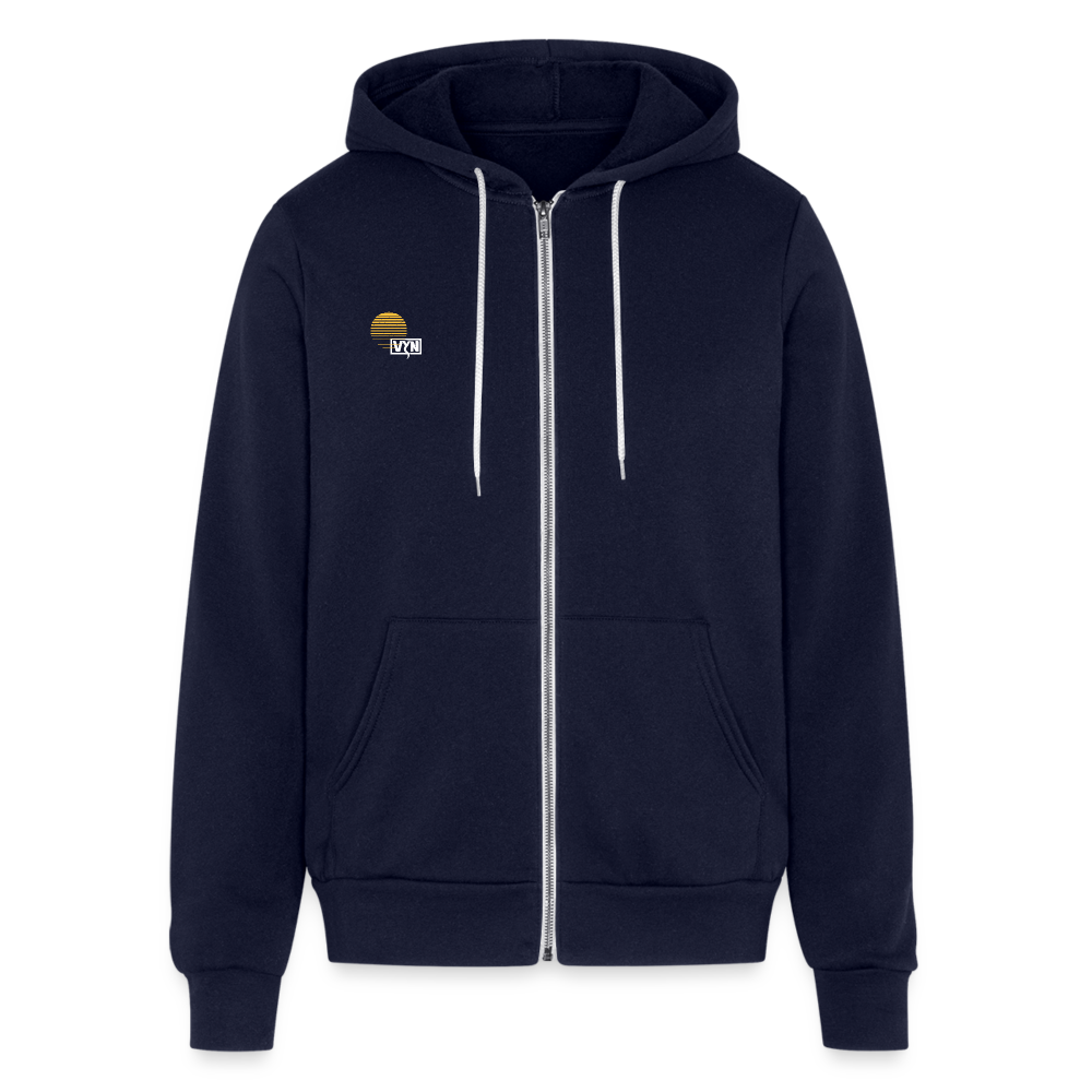 VYN “Early Riser (talk about it, be about it…)”  Full zip Unisex Hoodie - navy