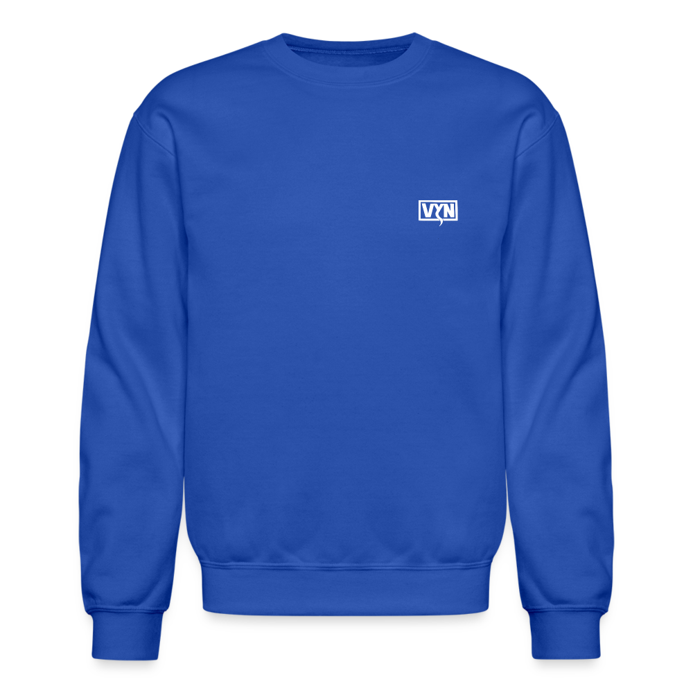 VYN Crewneck Sweatshirt (white logo) - royal blue