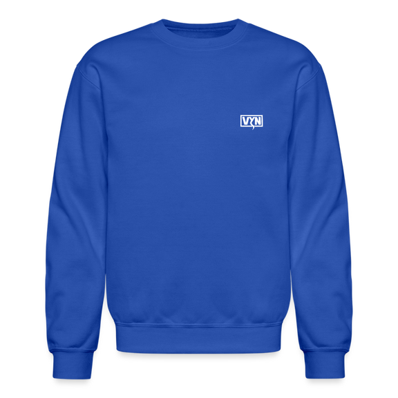 VYN Crewneck Sweatshirt (white logo) - royal blue