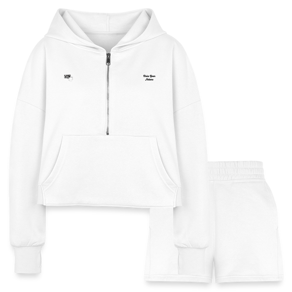 VYN Women’s  “Hop In” Activewear Top/Bottoms set - white