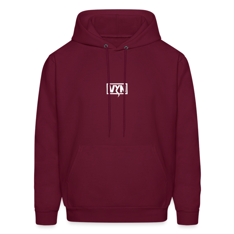 VYN Men's Hoodie white logo - burgundy